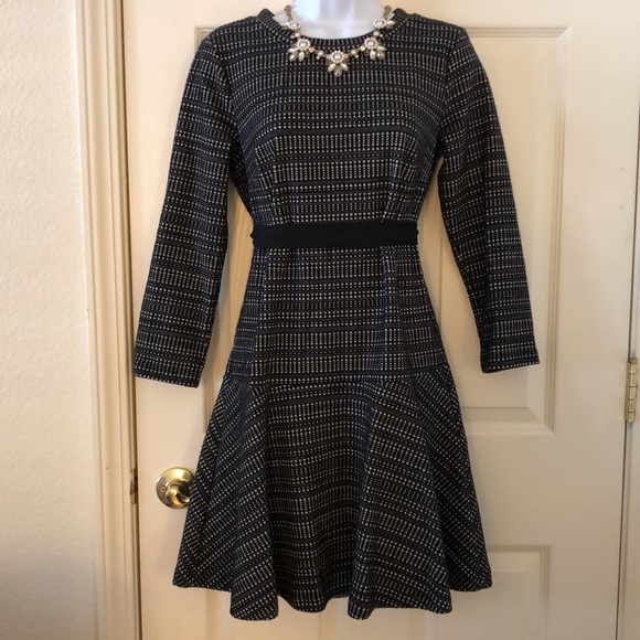 Black + Cream Drop Waist Flounce Dress - Picture 2 of 16